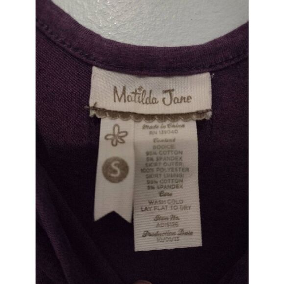 Matilda Jane Sugar Plum Purple Floral Tank Dress Size S - Picture 4 of 4